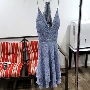 Blue lace mini dress from windsor in size M